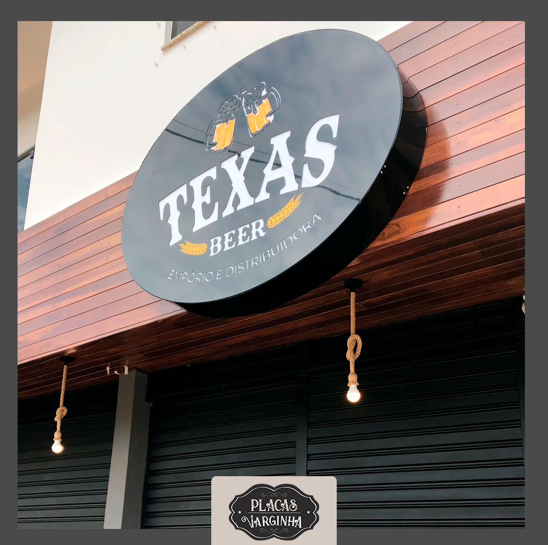 texas-beer, letreiro, iluminado, acm, placas-varginha